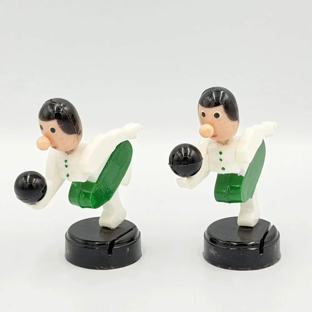 VTG MCM Bowling Place Card Holders Plastic Hong Kong Retro Kitsch Party Decor